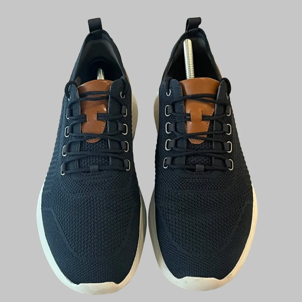Johnston & Murphy Amherst Knit U-Throat Sneakers Mens 12 M Navy 25-3439